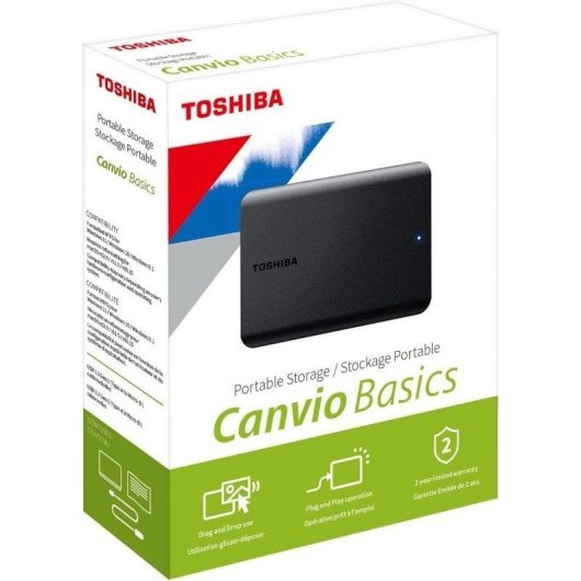 Disco Duro Toshiba Canvio Basics 2TB Disco Externo Portátil USB 3.2 Negro - Imagen 3